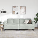 vidaXL Nappali Kanapé 3 pcs Világosszürke 250 x 188 x 76 cm