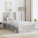 vidaXL Ágykeret fejtámlával Beton Szürke 90 x 190 cm Tömör fenyőfa