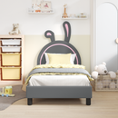 vidaXL Gyerekágy kerettel Világosszürke 80 x 160 cm PU