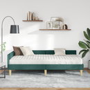 vidaXL Sarok Ágykeret Matraccal matracmal 2 pcs Zöld szövet