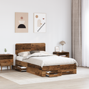 vidaXL Ágykeret fejtámlával fiókkal Öreg fa 120 x 190 cm Faanyag