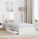 vidaXL Tárolós Ágy fejtámlával fiókkal Fehér 90 x 200 cm Faanyag
