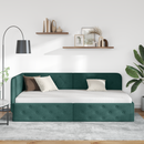 vidaXL Sarokágy keret Sötétzöld 100 x 200 cm szövet