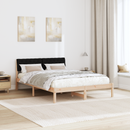 vidaXL Ágykeret fejtámlával Barna és fekete 135 x 190 cm Tömör fenyőfa