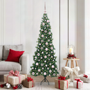 vidaXL Sarok Műkarácsonyfa 300 LED-del Zöld 180 cm PVC és fém