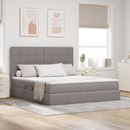 vidaXL Ágy tárolóval és matraccal Tópszínű 180 x 200 cm szövet