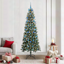 vidaXL Mű karácsonyfa 300 LED-del Zöld 210 cm PVC és Műanyag és Acél