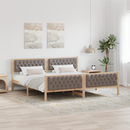vidaXL Ágykeret fejtámlával Tópszínű 200 x 200 cm Tömör fenyőfa