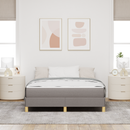 vidaXL Boxrugós ágy matracmal Tópszínű 140 x 190 cm szövet
