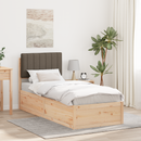 vidaXL Ágykeret Kárpitozott Fejtámlával Tópszínű 80 x 200 cm