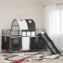 vidaXL Gyerekek Loft Ágykerete Fekete 80 x 200 cm Fém