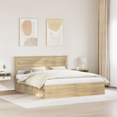 vidaXL Ágykeret fejtámlával Sonoma 200 x 200 cm Tömör fenyőfa