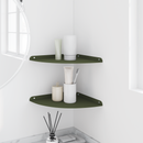 vidaXL Lebegő polc polcokkal tárolóval 2 pcs Olajzöld 30 x 30 x 2 cm