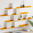 vidaXL Lebegő polc 4 pcs Mustár sárga 100 x 9 x 2,5 cm Acél