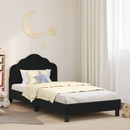 vidaXL Gyerekágy kerettel fejtámlával Fekete 90 x 190 cm Bársony