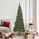 vidaXL Sarok Műkarácsonyfa 300 LED-del Zöld 180 cm PVC és fém