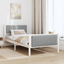 vidaXL Ágykeret Fehér és világosszürke 100 x 200 cm Tömör fenyőfa
