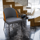 Étkezőszék, fekete-fehér mintás/camel ekobőr, KIRNA