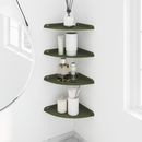 vidaXL Lebegő polc polcokkal tárolóval 4 pcs Olajzöld 24 x 24 x 2 cm