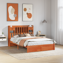 vidaXL Könyvespolc Ágykeret Viaszbarna 200 x 160 cm Tömör fenyőfa