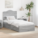 vidaXL Ágykeret fejtámlával fiókkal Szürke Sonoma 75 x 190 cm Faanyag
