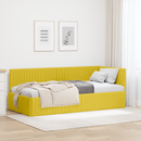 vidaXL Sarokágy keret fejtámlával Sárga 90 cm x 190 cm Bársony
