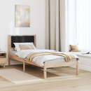 vidaXL Ágykeret Kárpitozott Fejtámlával fejtámlával Fekete 75 x 190 cm