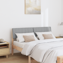 vidaXL Kárpitozott fejtámla Világosszürke 135 cm Tömör fenyőfa