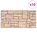 vidaXL Fali panelek 10 pcs Bézs 100 x 50 cm EPS Hab