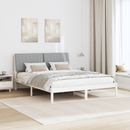 vidaXL Ágykeret fejtámlával Fehér 150 x 200 cm Tömör fenyőfa