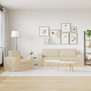 vidaXL Kanapé Szett 2 pcs Krém 222 x 80 x 82 cm szövet