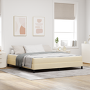 vidaXL Boxrugós ágy Krém 180 x 200 cm szövet