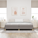 vidaXL Boxrugós ágy matracmal Tópszínű 200 x 200 cm szövet