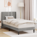 vidaXL Ágykeret fejtámlával Világosszürke 90 x 200 cm Bársony