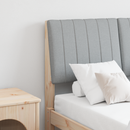 vidaXL Kárpitozott fejtámla Világosszürke 120 cm Tömör fenyőfa