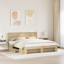 vidaXL Ágykeret fejtámlával Sonoma tölgy 180 x 200 cm Faanyag