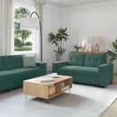 vidaXL Kanapé Szett 3 pcs Sötétzöld 221 x 80 x 80 cm Bársony