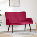 vidaXL Kétüléses Kanapé Bordó 115 x 61 x 87 cm Bársony