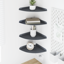 vidaXL Lebegő polc polcokkal tárolóval 4 pcs Antracit 24 x 24 x 2,3 cm