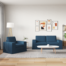 vidaXL Kanapé Szett 2 pcs Kék 182 x 80 x 82 cm szövet