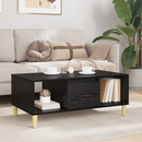 vidaXL Dohányzóasztal fiókkal Fekete tölgy 90 x 50 x 26.5 cm Faanyag