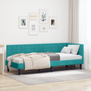 vidaXL Sarokágy keret fejtámlával Türkiz 80 cm x 200 cm Bársony
