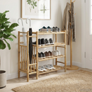 vidaXL Cipőtartó polcokkal Természetes 88 x 27 x 80 cm Bambusz