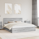 vidaXL Ágykeret fiókkal Szürke Sonoma 200 x 200 cm Mérnöki Fa