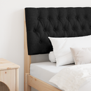 vidaXL Kárpitozott fejtámla Fekete 90 cm Tömör fenyőfa