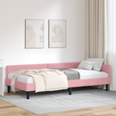 vidaXL Sarokágy keret fejtámlával Rózsaszín 100 cm x 200 cm Bársony