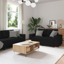 vidaXL Kanapé 3 pcs Fekete 221 x 80 x 80 cm Lábbal kevert anyag