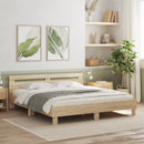 vidaXL Ágykeret leddel fejtámlával Sonoma 193 x 203 cm Faanyag