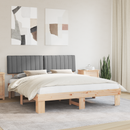 vidaXL Ágykeret Kárpitozott Fejtámlával Világosszürke 180 x 200 cm