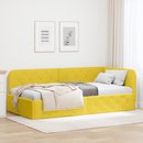 vidaXL Sarokágy keret Sárga 90 x 190 cm Bársony